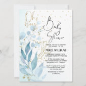 Oh Boy | Elegante Wasserfarbe Einfach Babydusche Einladung (Vorderseite)