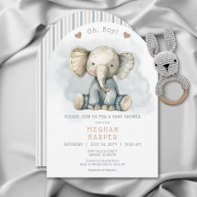 Oh Boy Elephant Blue Arch Baby Dusche
