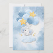 Oh Boy Elephant Eucalyptus Balloon Baby Dusche Einladung (Rückseite)