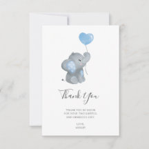 Oh Boy Elephant Watercolor Babydusche