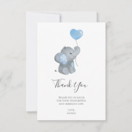 Oh Boy Elephant Watercolor Babydusche Dankeskarte