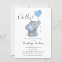 Oh Boy Elephant Watercolor Babydusche