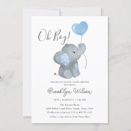 Oh Boy Elephant Watercolor Babydusche Einladung