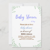 Oh Boy Eucalyptus Baby Shower Einladung (Vorderseite)