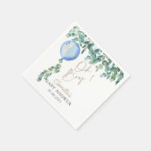 Oh Boy Eucalyptus Blue Balloon Baby Dusche Serviette (Ecke)