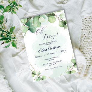 Oh Boy Eucalyptus verlasse Baby Shower Einladung