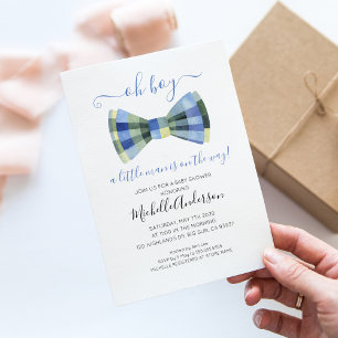 Oh Boy Fliege Baby Shower Einladung