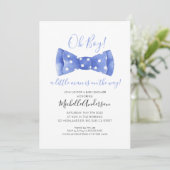 Oh Boy Fliege Baby Shower Einladung (Stehend Vorderseite)