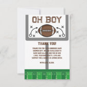 Oh Boy Football Baby Dusche Dankeskarte (Vorderseite)