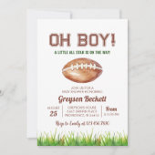 Oh Boy Football Baby Dusche Einladung (Vorderseite)