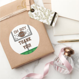 Oh Boy Football Baby Dusche Runder Aufkleber