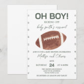 Oh Boy Football Baby Shower Einladung (Vorne/Hinten)