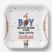 Oh Boy Football Thema Geburtstag Pappteller (Vorderseite)