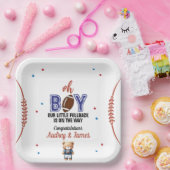 Oh Boy Football Thema Kinderdusche Pappteller (Party)