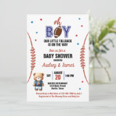 Oh Boy Football Theme Baby Shower Einladung (Stehend Vorderseite)