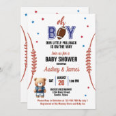 Oh Boy Football Theme Baby Shower Einladung (Vorne/Hinten)