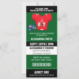Oh Boy Football Trikot Ticket Baby Shower Einladung