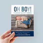 Oh, Boy Foto Geburtsankündigung Ankündigungspostkarte