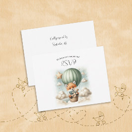Oh Boy Fox Hot Air Balloon Adventure Baby Shower RSVP Karte