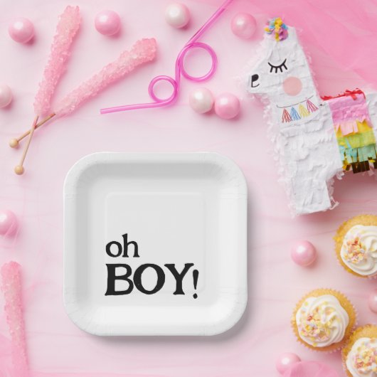 Oh Boy Fun Minimalistische Babydusche Pappteller (Party)