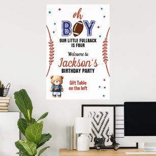 Oh Boy Fußball-Themen-Geburtstag Poster