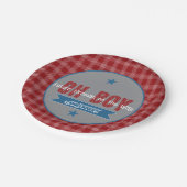 Oh Boy Future Fireman Baby Shower Papierplatte Pappteller (Schrägansicht)
