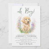 Oh Boy Golden Retriever Niedliche Puppy Dog Baby D Einladung (Vorderseite)