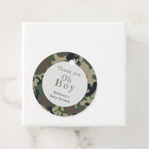 Oh Boy Green Camo Baby Dusche Danke Geschenkanhänger