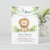 “Oh Boy!” Greenery Safari Einladung (Stehend Vorderseite)