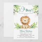 “Oh Boy!” Greenery Safari Einladung (Vorne/Hinten)