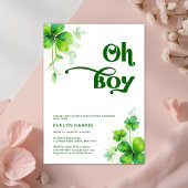 Oh Boy Greenery St. Patrick's Day Baby Shower Einladung