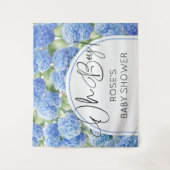 Oh Boy Hydrangea Blue Flowers Baby Dusche Wandteppich (Vorderseite)