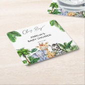 Oh Boy Jungle Animal Safari Baby Dusche Rechteckiger Pappuntersetzer (angewinkelt)