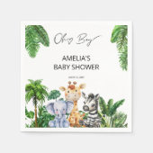 Oh Boy Jungle Animal Safari Baby Dusche Serviette (Vorderseite)