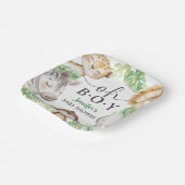 Oh Boy Jungle Baby Shower Safari Animals  Pappteller (Gewinkelt)