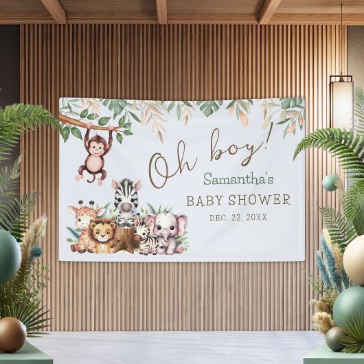 Oh Boy Jungle Safari Baby Duschbanner Banner