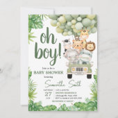 Oh Boy Jungle Safari Baby Dusche Einladung (Vorderseite)