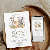Oh Boy Jungle Safari Baby Dusche Einladung