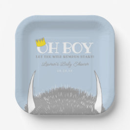 Oh Boy | Lass der Wild Rumpus Start Baby Shower Pappteller