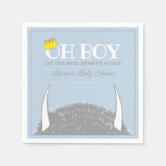 Oh Boy | Lass der Wild Rumpus Start Baby Shower Serviette (Vorderseite)