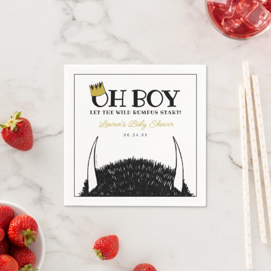 Oh Boy | Lass der Wild Rumpus Start Baby Shower Serviette (Beispiel)