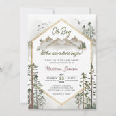 Oh Boy Let the Adventure Begin Baby Shower Einladung (Vorderseite)