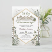 Oh Boy Let the Adventure Begin Baby Shower Einladung (Stehend Vorderseite)