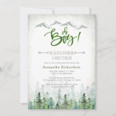 Oh Boy Let's Adventure Begin Forest Baby Shower  Einladung (Vorderseite)