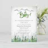 Oh Boy Let's Adventure Begin Forest Baby Shower  Einladung (Stehend Vorderseite)