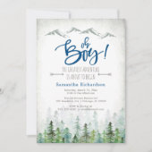 Oh Boy Let's Adventure Begin Forest Baby Shower  Einladung (Vorderseite)