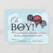 Oh Boy liman Heißluftballon RSVP Karte (Vorne/Hinten)