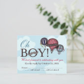Oh Boy liman Heißluftballon RSVP Karte (Stehend Vorderseite)