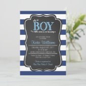 Oh Boy Little Man Baby Shower Einladung (Stehend Vorderseite)