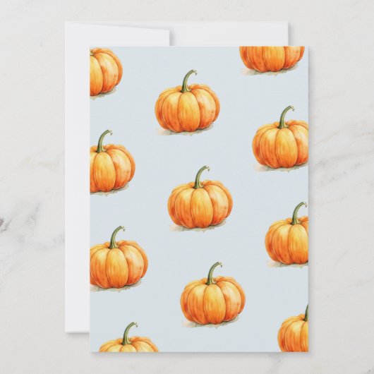 Oh Boy Little Pumpkin Blue Boy Baby Dusche Einladung (Rückseite)